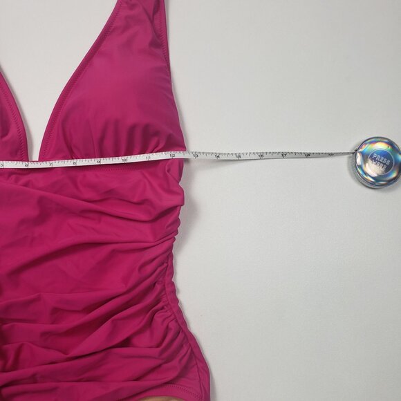 J.Crew Ruched V-Neck One-Piece Swimsuit Pink Radiant Fuchsia NWT $118 -Pick Size - Picture 8 of 14
